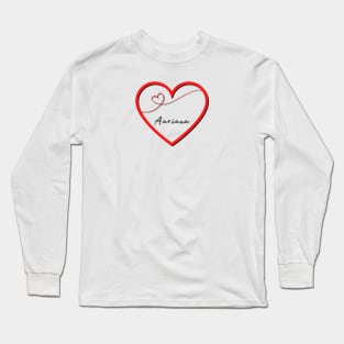 AARIANA Name Shirt in Heart Long Sleeve T-Shirt